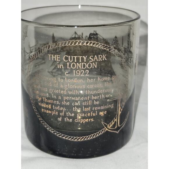 Cutty Sark Scotch Whiskey 4 Old Fashioned Lowball Glasses Smoke - Picture 5 of 10